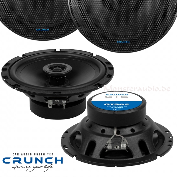 Crunch GTS-62 16,5cm 2-Wege Koaxial Lautsprecher 165mm 180 Watt GTS62