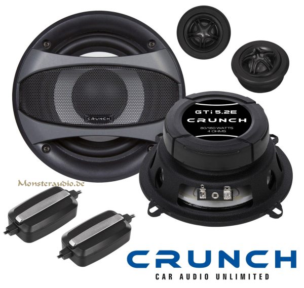 Crunch GTI-5.2E 13cm 2-Wege Komponenten Lautsprecher 130mm 160 Watt GTI5.2E