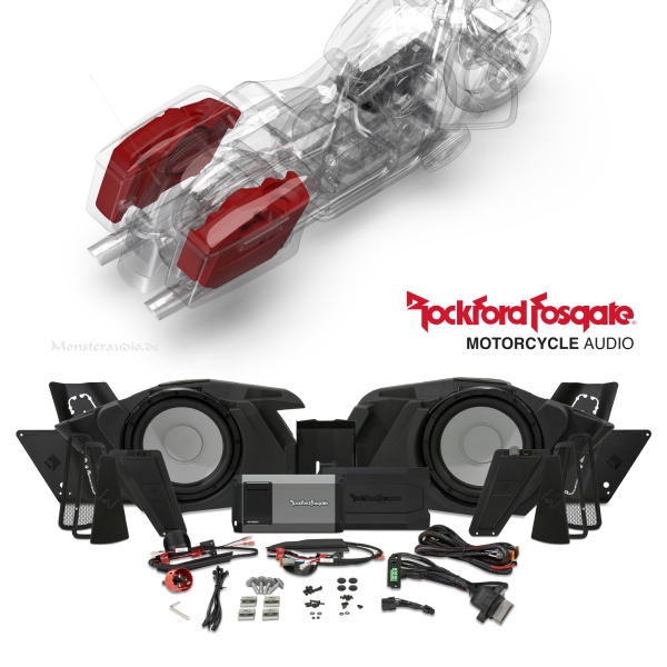 Rockford Fosgate HD14-SBSUB 2 x 25cm Subwoofer mit Verstärker 800 Watt für Harley Davidson ®