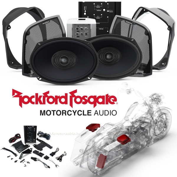 Rockford Fosgate HD14RK-STAGE2 Set Lautsprecher Verstärker für Harley Davidson Road King / Spezial ... ab 2014