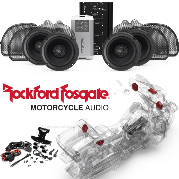 Rockford Fosgate HD14U-STAGE2 Set Lautsprecher Verstärker für Harley Davidson CVO Limited Ultra ... ab 2014