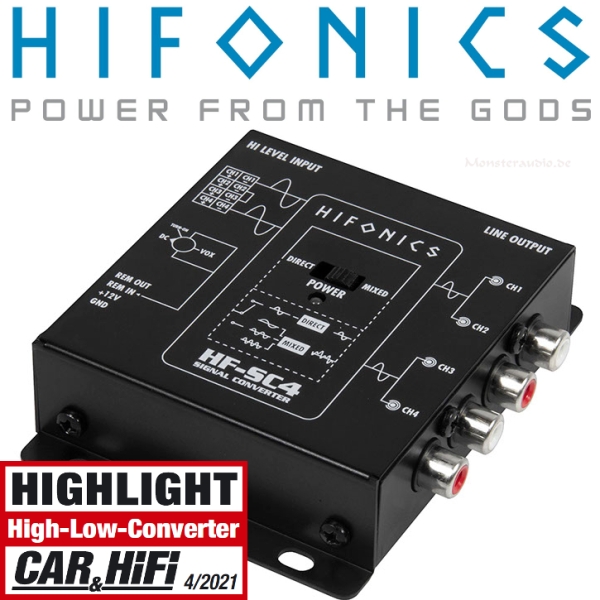 Hifonics HF-SC4 4-Kanal High-Low-Level Konverter mit EPS HFSC4