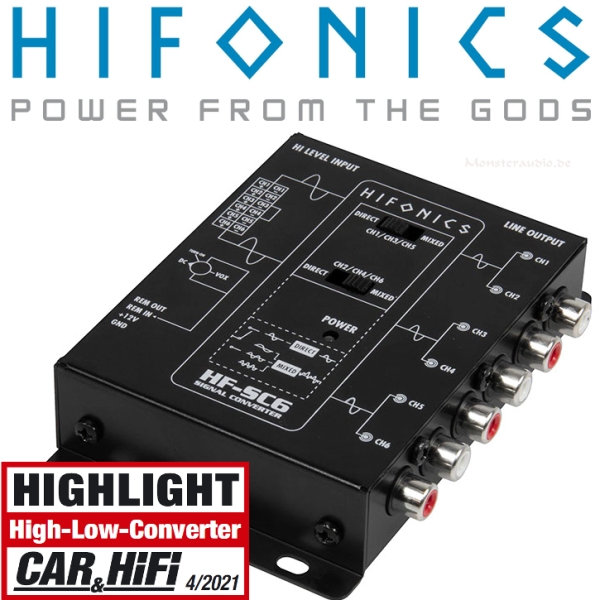 Hifonics HF-SC6 6-Kanal High-Low-Level Konverter mit EPS HFSC6