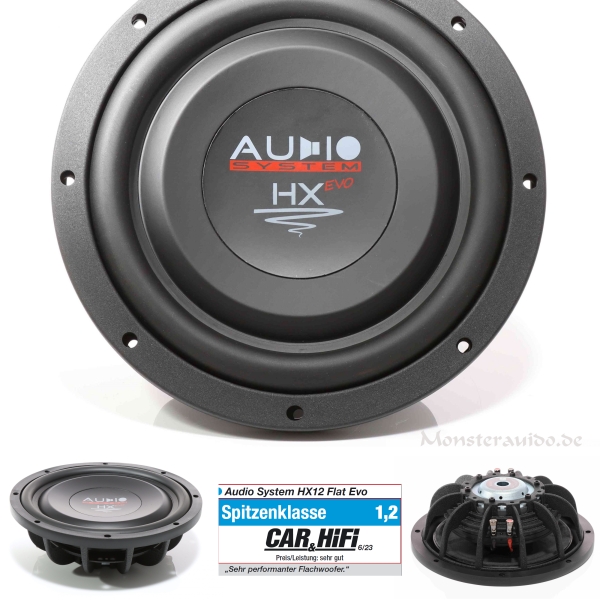 Audio System HX 12 Flat EVO 30cm Flach Subwoofer 800 Watt HX12 Flat