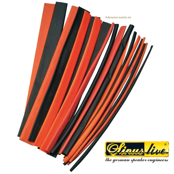 Sinuslive ISS Isolierschrumpfschläuche 20 cm Länge, 20 Stück rot und schwarz Schrumpfschlauch
