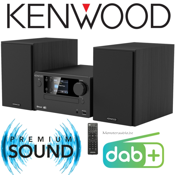 Kenwood M-725DAB-B Stereoanlage mit DAB FM UKW Blueooth USB CD Heim-Audio kompakt M-725DABB