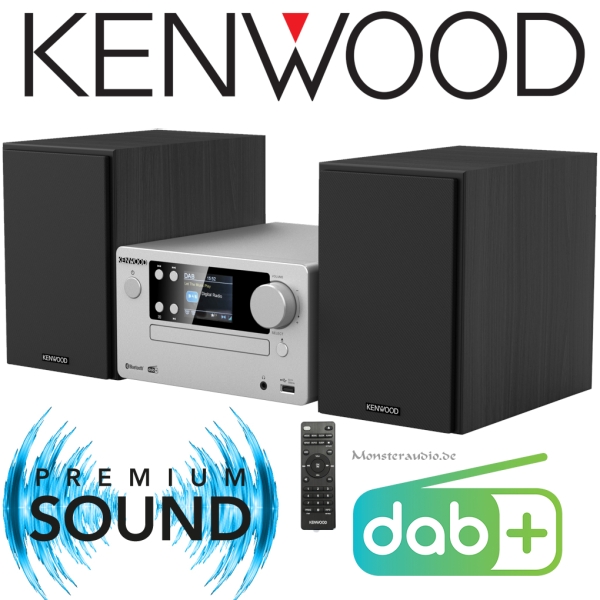 Kenwood M-725DAB-S Stereoanlage mit DAB FM UKW Blueooth USB CD Heim-Audio kompakt M-725DABS
