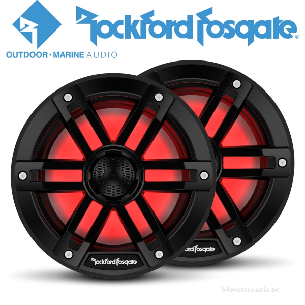 Rockford Fosgate M1-65B 16,5cm Decken-Lautsprecher Marine Boxen Boot Bad M165B  schwarz 300 Watt