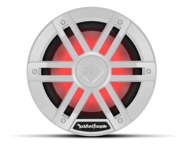 Rockford M1 Color Optix Marine Subwoofer 25cm 1200 Watt M1D2-10 weiß schwarz mit LED-Beleuchtung