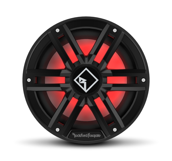 Rockford M2 Color Optix Marine FREEAIR Subwoofer 30cm 1600 Watt M2D4-12IB schwarz mit LED-Beleuchtung
