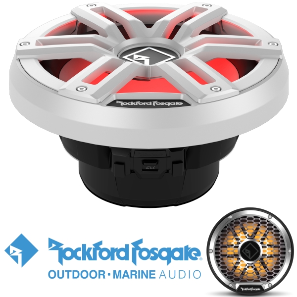 Rockford M2 Color Optix Marine Subwoofer 30cm 1600 Watt M2D4-12S weiß mit LED-Beleuchtung