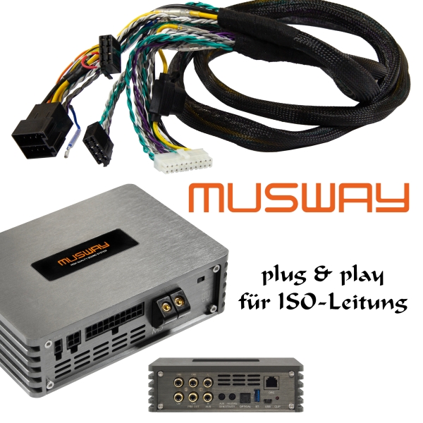 Musway M5 5-Kanal Micro Verstärker Endstufe mit 9-Kanal DSP + MPK-ISO 25 Kabelsatz