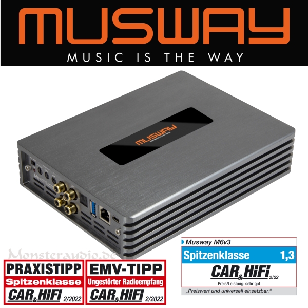 Musway M6v3 6-Kanal Micro Verstärker Endstufe mit 8-Kanal DSP M6 v3