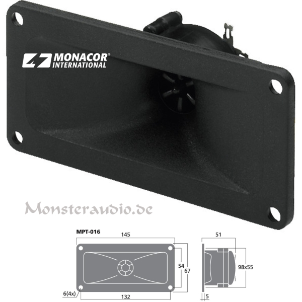 Monacor MPT-016 Piezo-Hochtöner kompakte Rechteckform