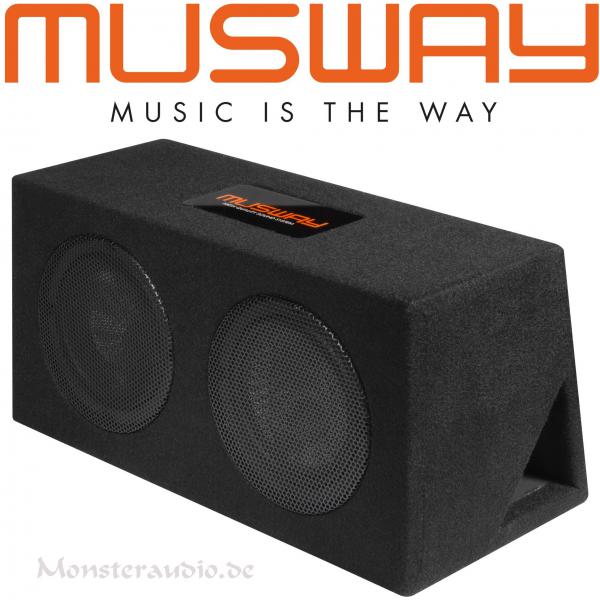 Musway MR-208Q 2 x 20cm Subwoofer in Bassreflexkiste 800 Watt MR208Q