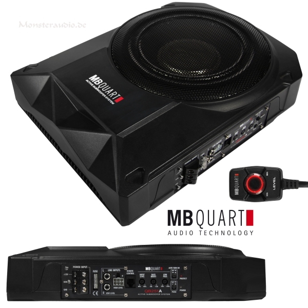 MB Quart QB251A 25cm Aktivsubwoofer Untersitz Sub + Verstärker 300 Watt QB-231A