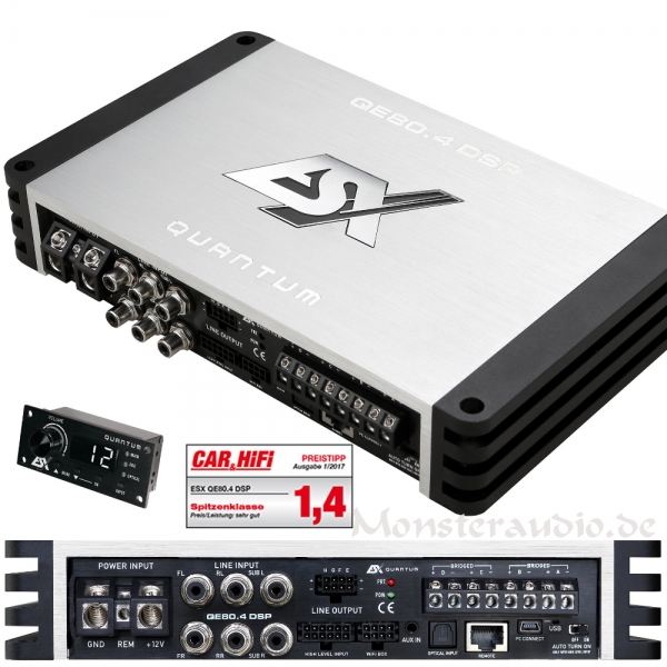 ESX QE-80.4 DSP 4-Kanal Verstärker Endstufe 8-Kanal DSP QE80.4DSP