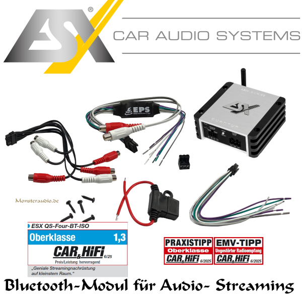 ESX QS-FOUR-BT 4-Kanal Digital Verstärker mit Bluetooth QSFOUR-BT