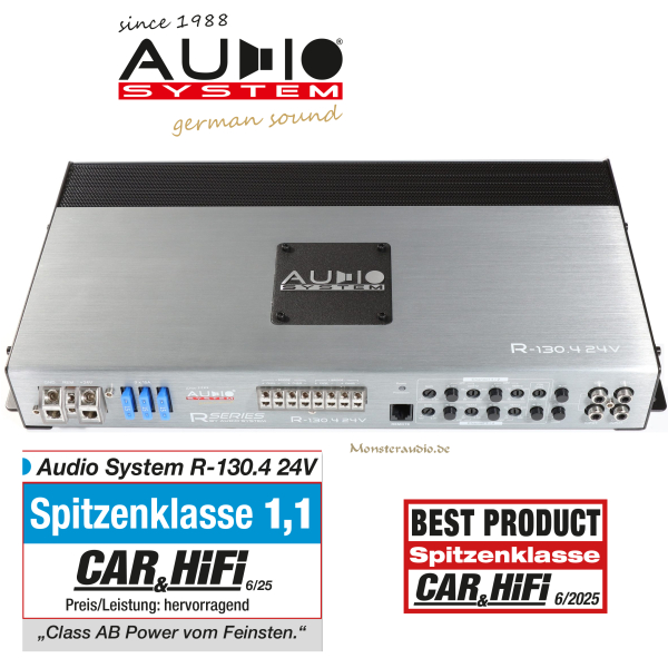 Audio System R-130.4 24V 4-Kanal LKW Verstärker 24 Volt Endstufe Radion R130.4 R24V