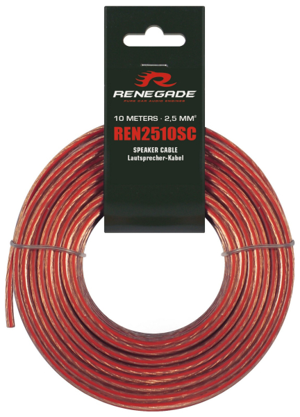 10m Renegade 2,5mm² Lautsprecherkabel CCA Kabel 2,5qmm Boxenkabel REN2510SC Grundpreis 0,99€/m