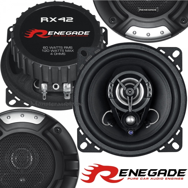 Renegade RX-42 10cm 2-Wege Koaxial Lautsprecher 100mm 120 Watt RX42