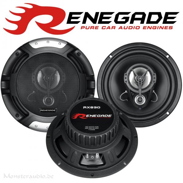 Renegade RX-830 20cm 3-Wege Triax Lautsprecher RX830 300 Watt