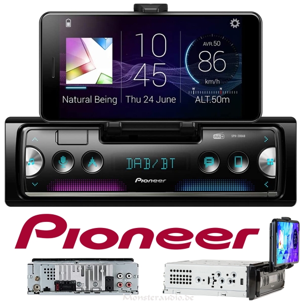 Pioneer SPH-20DAB 1-DIN DAB+ Autoradio mit Smartphone-Docking-Station Bluetooth SPH20DAB