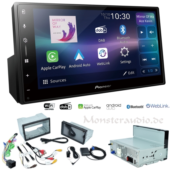 Pioneer SPH-DA77DAB 1-DIN / 2-DIN Autoradio mit WiFi android auto apple carplay Touchmonitor DAB+ SPHDA77DAB