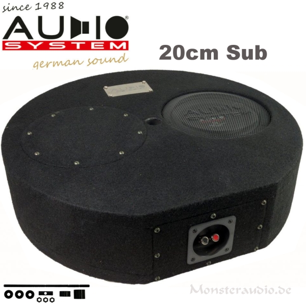 Audio System Subframe R08 Flat EVO 20cm Subwoofer für Reserveradmulde 275 Watt Radion R-08 Flach