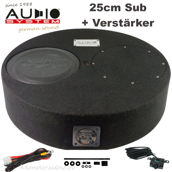 Audio System Subframe R10 Flat active EVO2 25cm Aktivsubwoofer für Reserveradmulde 400 Watt R-10 Flach