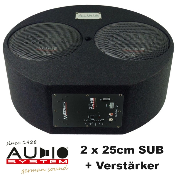 Audio System Subframe M10-2 active EVO 2 x 25cm Aktivsubwoofer für Reserveradmulde 500 Watt M-10-2 + Verstärker