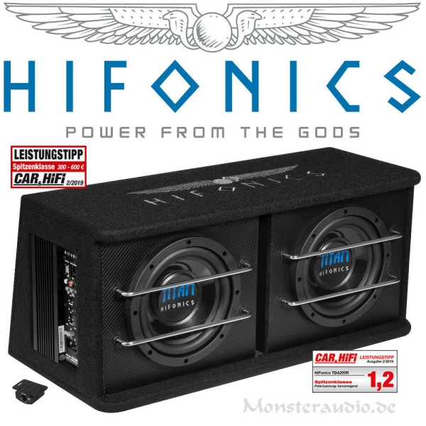 Hifonics TDA-200R 2x20cm Dual-Aktivsubwoofer 600 Watt TDA200R