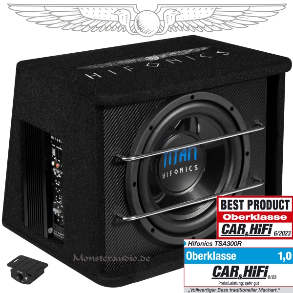 Hifonics TSA-300R 30cm Aktivsubwoofer Sub + Verstärker 600 Watt TSA300R