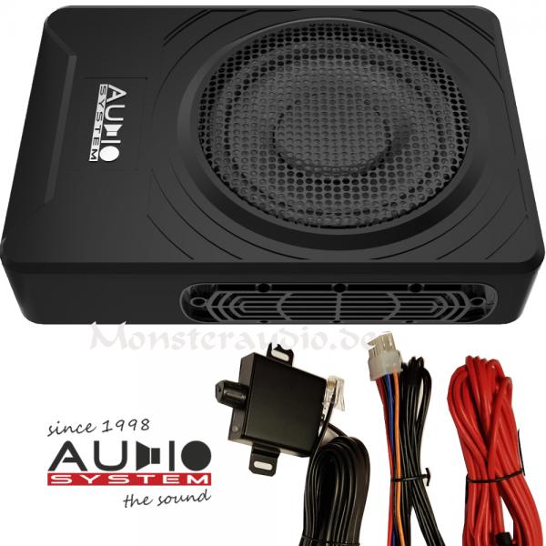 Audio System US08 active 20cm Aktivsubwoofer Untersitz Sub + Verstärker 250 Watt US 08