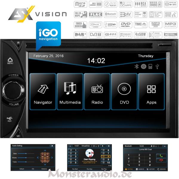 ESX VN630D 2-DIN Navigationsgerät PKW Auto Doppel-DIN Einbau-Navi