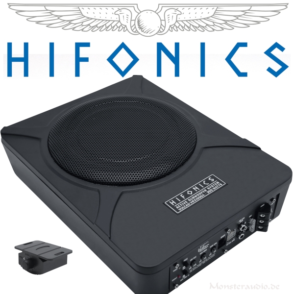 Hifonics VRX1000A 25cm Aktivsubwoofer Untersitz Sub + Verstärker 300 Watt VRX-1000A