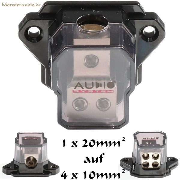 Audio System Z-DB 1-4 Mini 4-fach Stromverteilerblock 20 auf 4x 10mm² Verteiler Strom