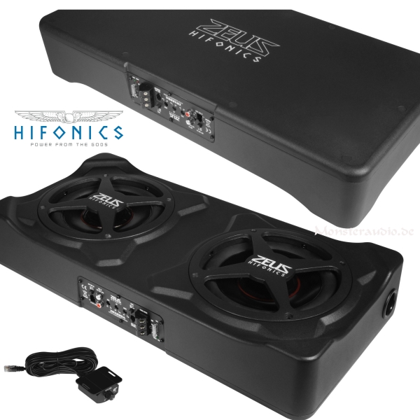 Hifonics ZRX220A 2 x 20cm Aktivsubwoofer Sub + Verstärker 300 Watt ZRX-220A