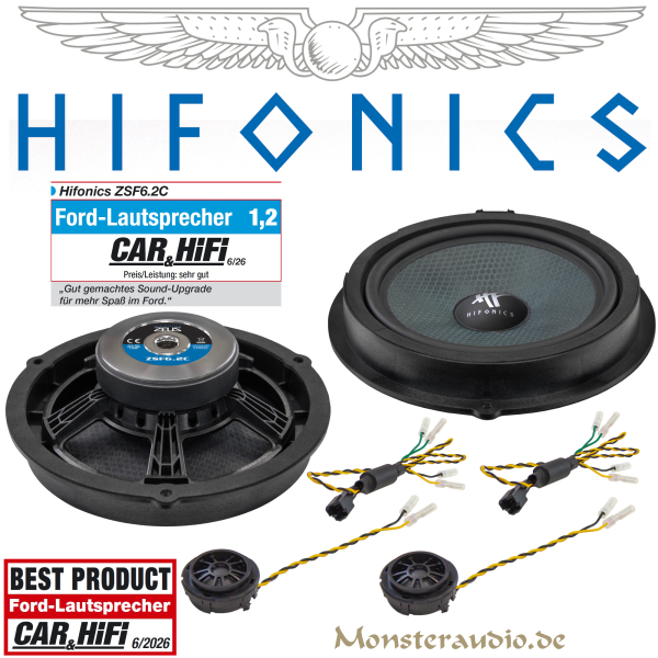 Hifonics ZSF6.2C 16,5 cm 2-Wege Komponenten-System für Ford ZSF-6.2C