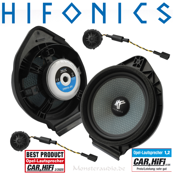 Hifonics ZSO6.2C für Opel Adam Astra J Cascada Insignia Meriva Zafira Mokka Lautsprecher Set ZSO-6.2C