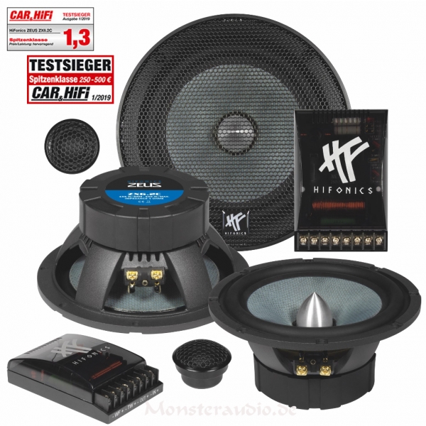 Hifonics ZX6.2C 16,5cm 2-Wege Komponenten Lautsprecher 165mm ZX-6.2C