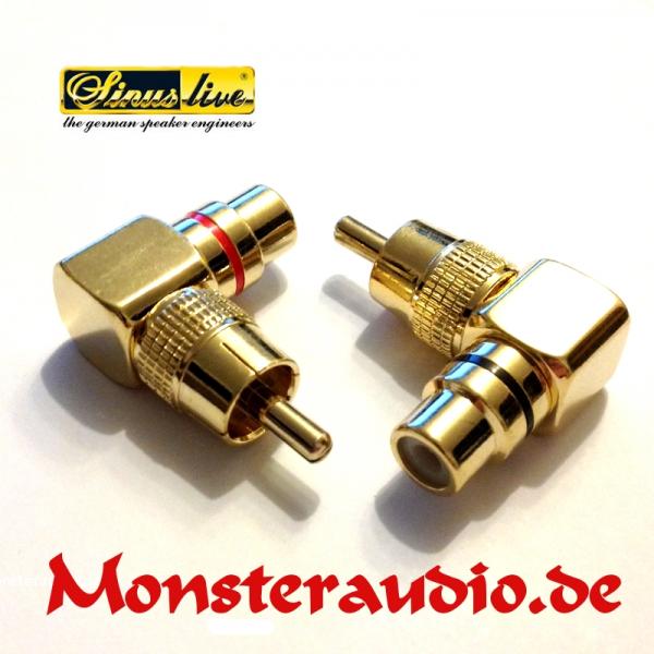 Sinuslive CWS Cinchwinkelstecker paar Cinch Winkelstecker RCA Adapter 2 Stück