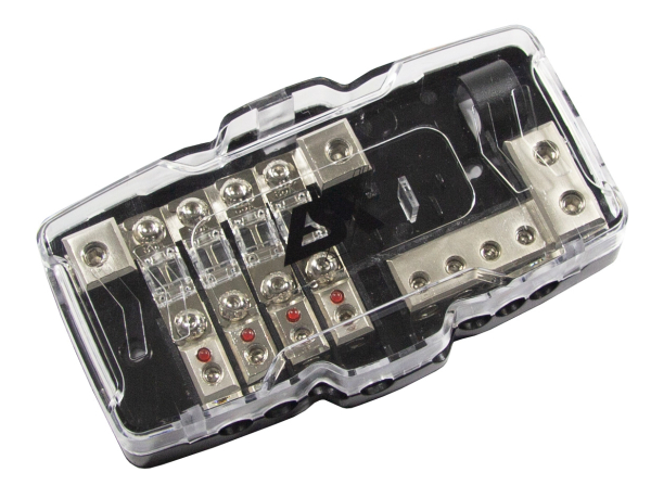 ESX DFD-2/4G Mini-ANL Sicherungsverteiler Stromverteiler Verteilerblock 2 x 50mm² - 4 x 25mm² für Plus und Minus
