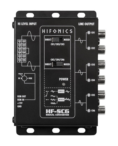 Hifonics HF-SC6 6-Kanal High-Low-Level Konverter mit EPS HFSC6