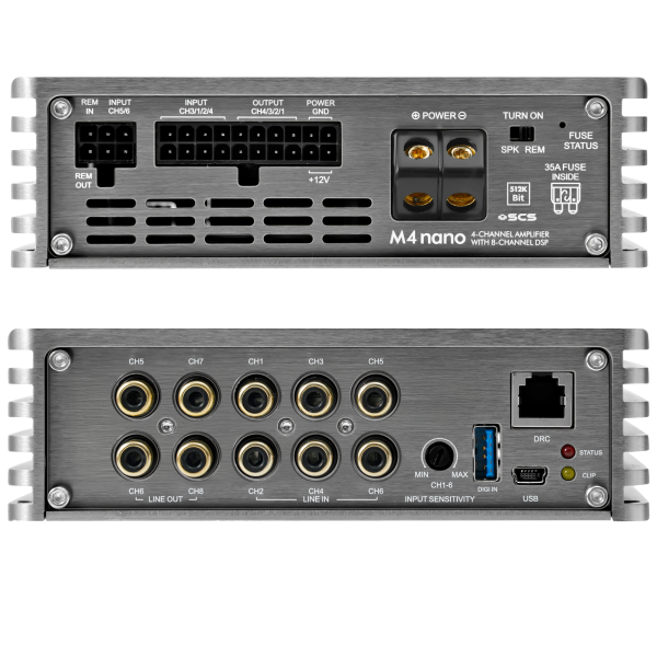 Musway M4nano 512K 4-Kanal Micro Verstärker Endstufe mit 8-Kanal DSP M4 Nano