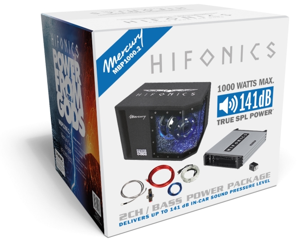Hifonics MBP1000.2 Soundpaket Subwoofer Endstufe Kabel Auto Set komplette Anlage MPB-1000.2
