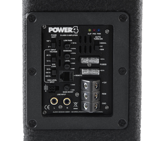 Musway MF210A 2 x 25cm Aktivsubwoofer downfire Sub + Verstärker 800 Watt MF-210A
