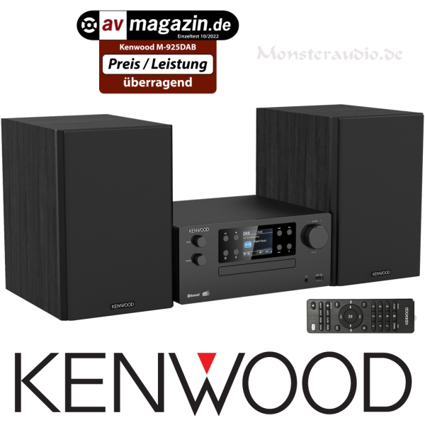 Kenwood M-925DAB-B Stereoanlage mit DAB FM UKW Blueooth USB CD Heim-Audio kompakt M-925DABB