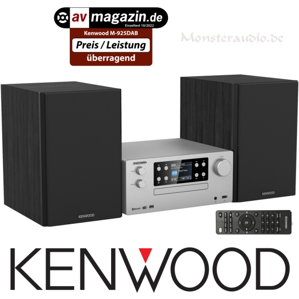 Kenwood M-925DAB-S Stereoanlage mit DAB FM UKW Blueooth USB CD Heim-Audio kompakt M-925DABS