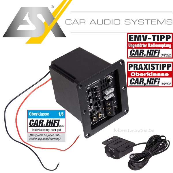 ESX POWER4 460 Watt Mini Einbau-Verstärker Digital Endstufe für Aktivsubwoofer Power 4